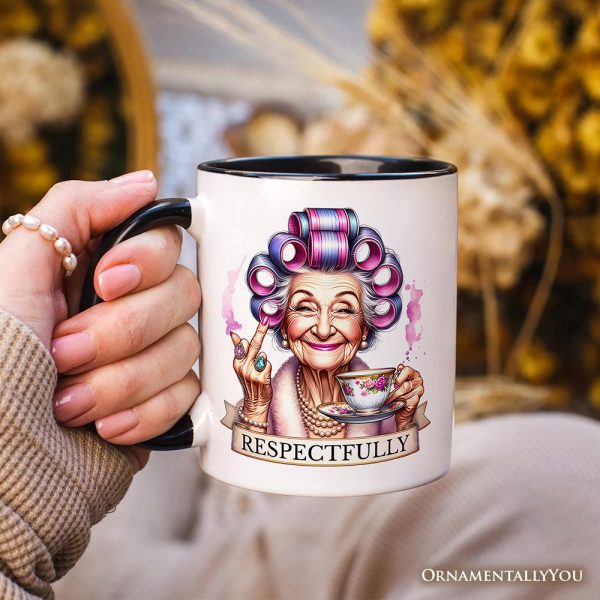 Respectfully Sassy Grandma Personalized Mug, Funny Old Lady Gift with Custom Name for Sarcastic Nanas Respectfully Sassy Grandma Personalized Mug, Funny Old Lady Gift with Custom Name for Sarcastic Nanas
