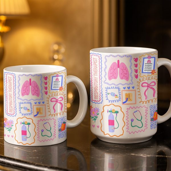 Respiratory Therapist With Lungs And Medical Tools - Personalized Custom Coffee Mug - DOC087_MG Respiratory Therapist With Lungs And Medical Tools - Personalized Custom Coffee Mug - DOC087_MG