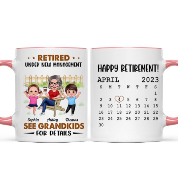 Retired Under New Management See Doll Grandkids Calendar Retirement Gift Personalized Mug Retired Under New Management See Doll Grandkids Calendar Retirement Gift Personalized Mug