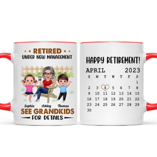 Retired Under New Management See Doll Grandkids Calendar Retirement Gift Personalized Mug Retired Under New Management See Doll Grandkids Calendar Retirement Gift Personalized Mug