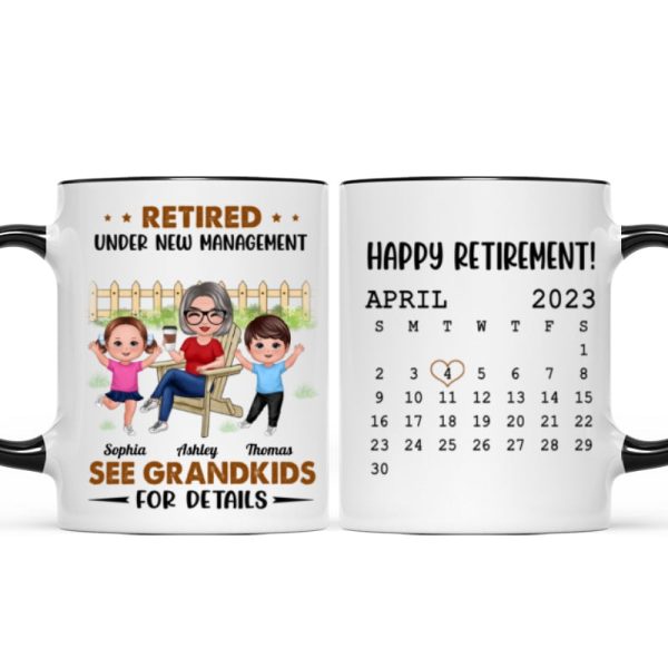 Retired Under New Management See Doll Grandkids Calendar Retirement Gift Personalized Mug Retired Under New Management See Doll Grandkids Calendar Retirement Gift Personalized Mug