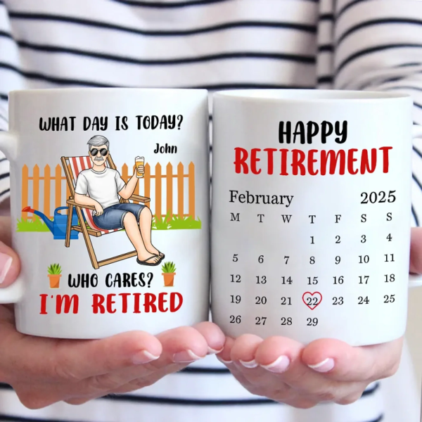 Retirement Is Freedom In Action - Coworker Personalized Custom Mug - Appreciation, Retirement Gift For Coworkers, Work Friends, Colleagues