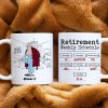 Retirement Weekly Schedule, Personalized Retirement Mug
