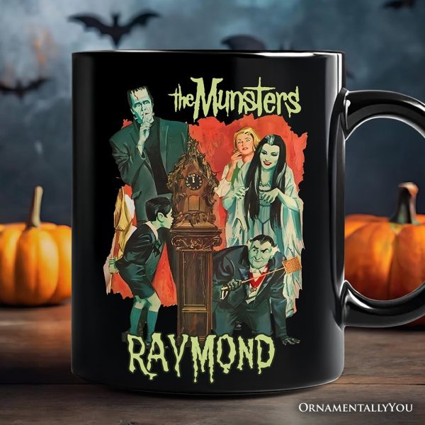 Retro Monster Family Sitcom Personalized Mug, Horror Halloween Gift with Custom Name Retro Monster Family Sitcom Personalized Mug, Horror Halloween Gift with Custom Name