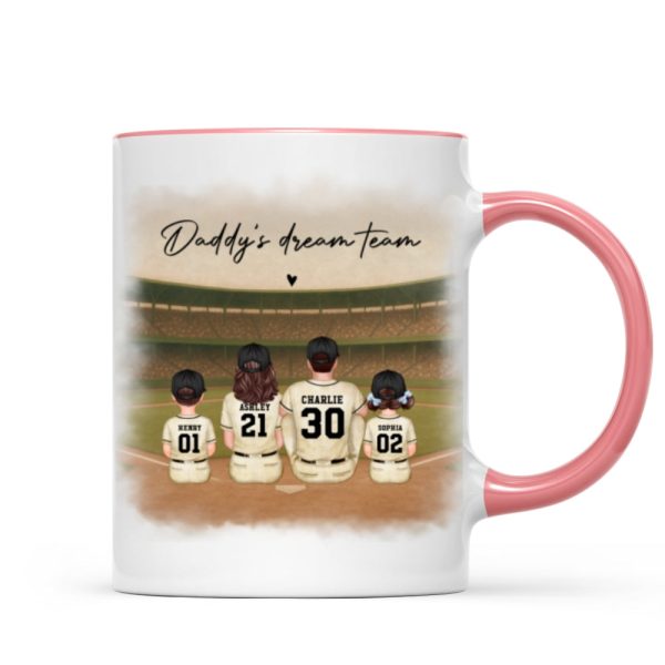 Retro Vintage Baseball Daddy's Dream Team Mug, Gift For Dad