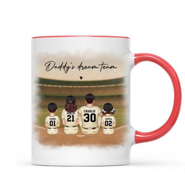 Retro Vintage Baseball Daddy's Dream Team Mug, Gift For Dad