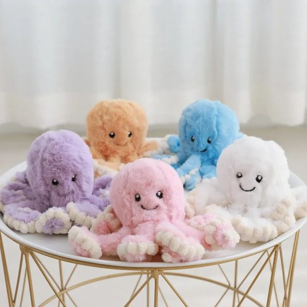Reversible Colorful Octopus Plush - Cute Stuffed Animal for Kids' Decor
