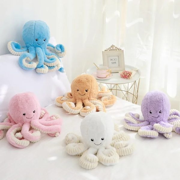 Reversible Colorful Octopus Plush - Cute Stuffed Animal for Kids' Decor
