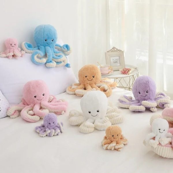 Reversible Colorful Octopus Plush - Cute Stuffed Animal for Kids' Decor