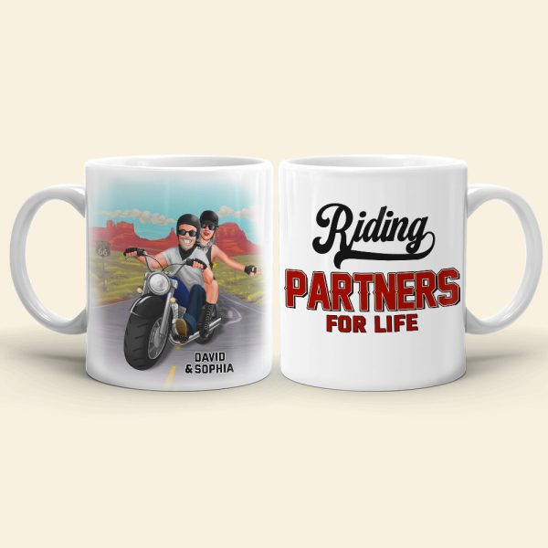 Riding Partners For Life, Personalized Biker Coffee Mug, Gift For Couple, Valentine's Gifts Riding Partners For Life, Personalized Biker Coffee Mug, Gift For Couple, Valentine's Gifts