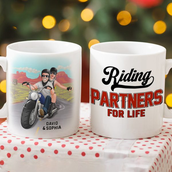 Riding Partners For Life, Personalized Biker Coffee Mug, Gift For Couple, Valentine's Gifts Riding Partners For Life, Personalized Biker Coffee Mug, Gift For Couple, Valentine's Gifts