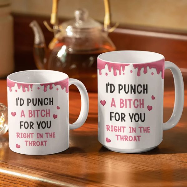 Right In The Throat Backside Besties - Personalized White Edge-to-Edge Mug