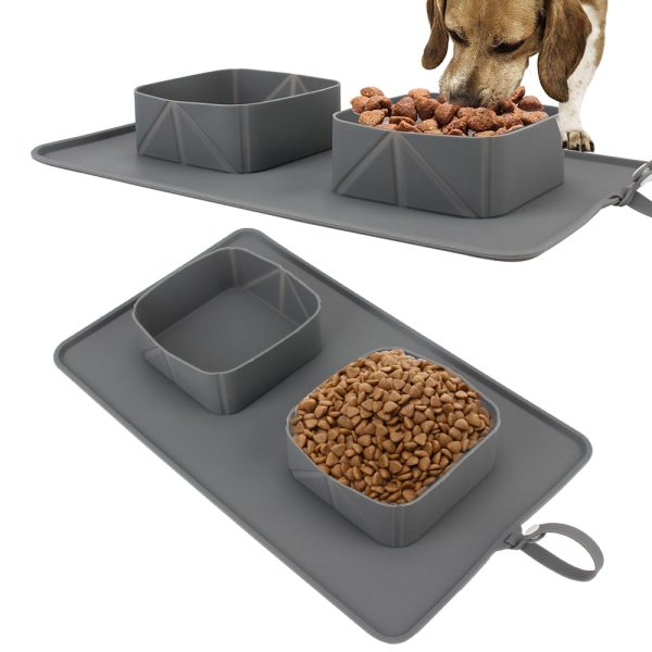 Roll-Up Food & Water Bowl With Carrying Case