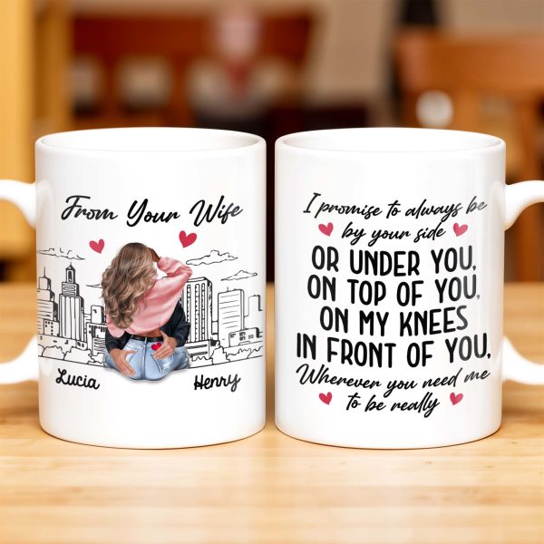 Romantic Commitment Message With Couple And Cityscape - Personalized Custom Coffee Mug - CPL293_MG Romantic Commitment Message With Couple And Cityscape - Personalized Custom Coffee Mug - CPL293_MG