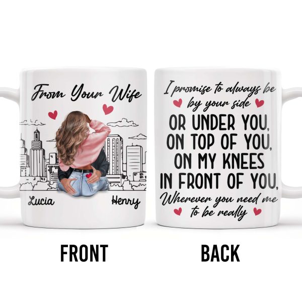 Romantic Commitment Message With Couple And Cityscape - Personalized Custom Coffee Mug - CPL293_MG Romantic Commitment Message With Couple And Cityscape - Personalized Custom Coffee Mug - CPL293_MG