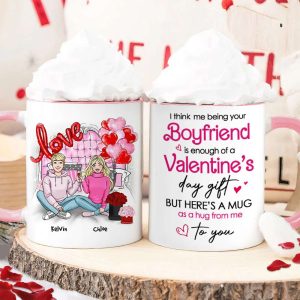 Romantic Couple, A Hug From Me To You, Personalized Mug, Couple Gifts, Gifts For Him, Gifts For Her, Valentine's Day Gifts, 01nahn011223hh
