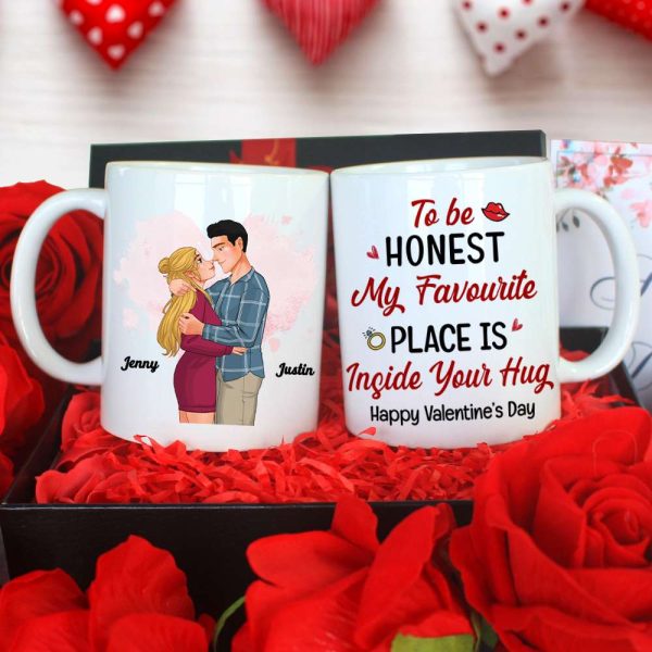 Romantic Couple, My Favourite Place Is Inside Your Hug, Personalized Mug, Couple Gifts, Gifts For Him, Gifts For Her, Valentine's Day Gifts Romantic Couple, My Favourite Place Is Inside Your Hug, Personalized Mug, Couple Gifts, Gifts For Him, Gifts For Her, Valentine's Day Gifts