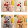 Romantic Teddy Bear with Roses Plush Soft Stuffed Doll Gift Romantic Teddy Bear with Roses Plush Soft Stuffed Doll Gift