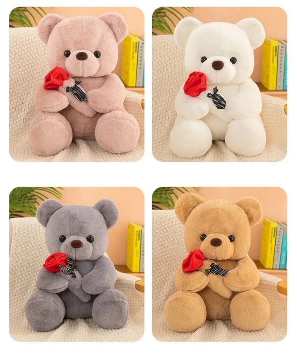 Romantic Teddy Bear with Roses Plush Soft Stuffed Doll Gift Romantic Teddy Bear with Roses Plush Soft Stuffed Doll Gift