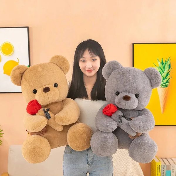 Romantic Teddy Bear with Roses Plush Soft Stuffed Doll Gift Romantic Teddy Bear with Roses Plush Soft Stuffed Doll Gift