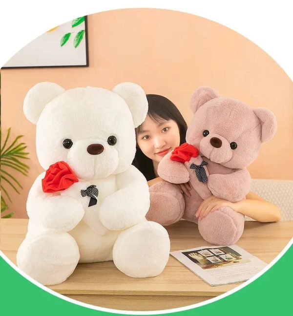 Romantic Teddy Bear with Roses Plush Soft Stuffed Doll Gift Romantic Teddy Bear with Roses Plush Soft Stuffed Doll Gift