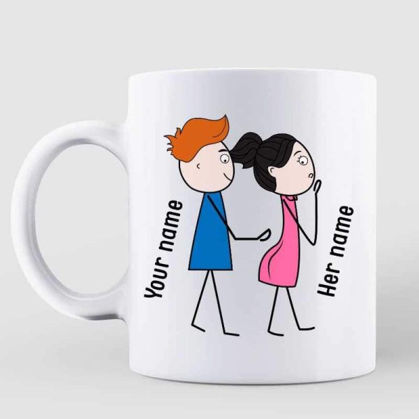 Rose Are Red Stick Couple Personalized Mug Rose Are Red Stick Couple Personalized Mug