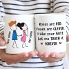 Rose Are Red Stick Couple Personalized Mug Rose Are Red Stick Couple Personalized Mug