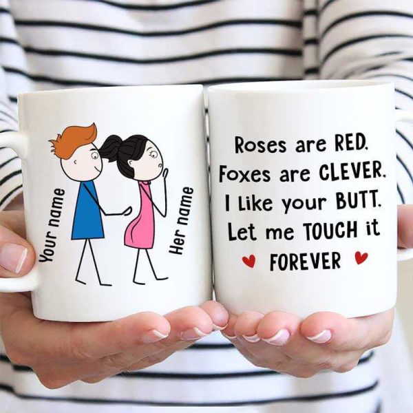Rose Are Red Stick Couple Personalized Mug Rose Are Red Stick Couple Personalized Mug