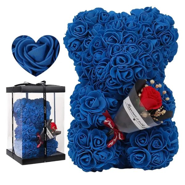 Rose Bear in Clear Box – Handmade Artificial Flower Gift for Valentine’s Day, Birthday, or Special Occasion Rose Bear in Clear Box – Handmade Artificial Flower Gift for Valentine’s Day, Birthday, or Special Occasion