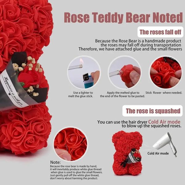 Rose Bear in Clear Box – Handmade Artificial Flower Gift for Valentine’s Day, Birthday, or Special Occasion Rose Bear in Clear Box – Handmade Artificial Flower Gift for Valentine’s Day, Birthday, or Special Occasion