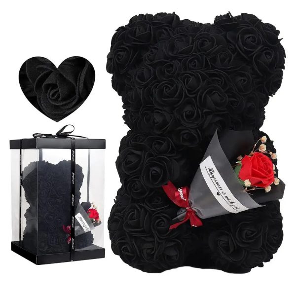 Rose Bear in Clear Box – Handmade Artificial Flower Gift for Valentine’s Day, Birthday, or Special Occasion Rose Bear in Clear Box – Handmade Artificial Flower Gift for Valentine’s Day, Birthday, or Special Occasion