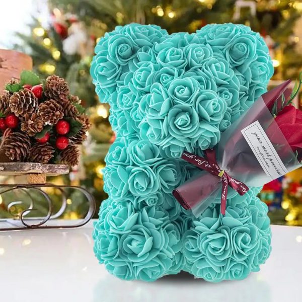 Rose Bear in Clear Box – Handmade Artificial Flower Gift for Valentine’s Day, Birthday, or Special Occasion Rose Bear in Clear Box – Handmade Artificial Flower Gift for Valentine’s Day, Birthday, or Special Occasion