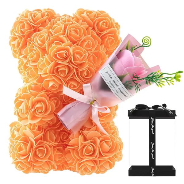 Rose Bear in Clear Box – Handmade Artificial Flower Gift for Valentine’s Day, Birthday, or Special Occasion Rose Bear in Clear Box – Handmade Artificial Flower Gift for Valentine’s Day, Birthday, or Special Occasion