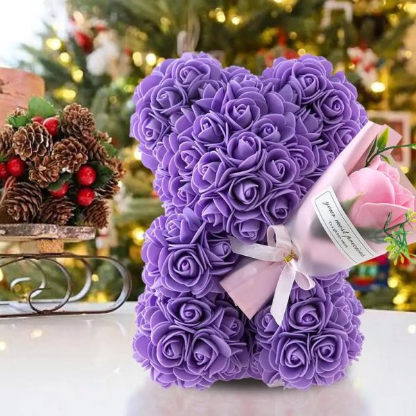 Rose Bear in Clear Box – Handmade Artificial Flower Gift for Valentine’s Day, Birthday, or Special Occasion Rose Bear in Clear Box – Handmade Artificial Flower Gift for Valentine’s Day, Birthday, or Special Occasion