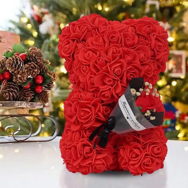Rose Bear in Clear Box – Handmade Artificial Flower Gift for Valentine’s Day, Birthday, or Special Occasion Rose Bear in Clear Box – Handmade Artificial Flower Gift for Valentine’s Day, Birthday, or Special Occasion