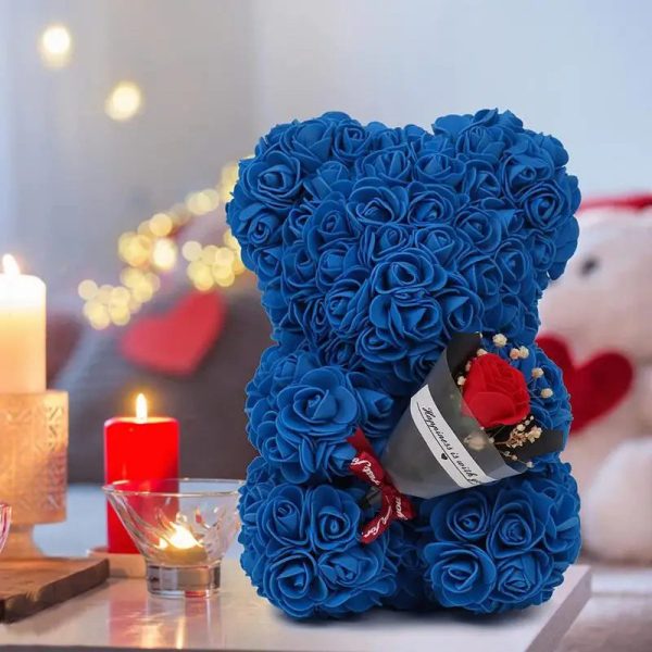 Rose Bear in Clear Box – Handmade Artificial Flower Gift for Valentine’s Day, Birthday, or Special Occasion Rose Bear in Clear Box – Handmade Artificial Flower Gift for Valentine’s Day, Birthday, or Special Occasion