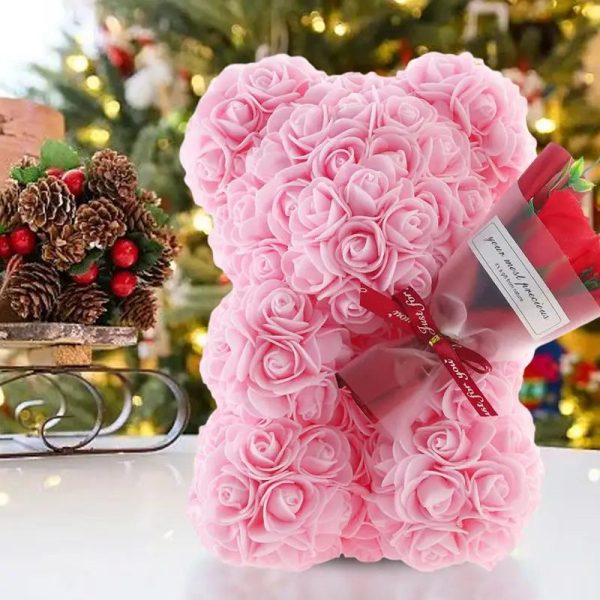 Rose Bear in Clear Box – Handmade Artificial Flower Gift for Valentine’s Day, Birthday, or Special Occasion Rose Bear in Clear Box – Handmade Artificial Flower Gift for Valentine’s Day, Birthday, or Special Occasion