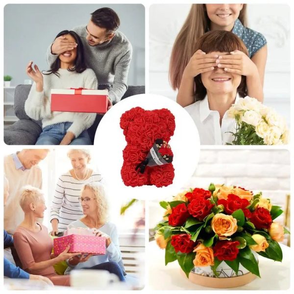 Rose Bear in Clear Box – Handmade Artificial Flower Gift for Valentine’s Day, Birthday, or Special Occasion Rose Bear in Clear Box – Handmade Artificial Flower Gift for Valentine’s Day, Birthday, or Special Occasion