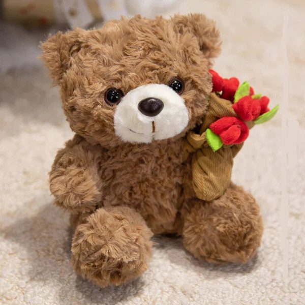 Rose Bear Plush Desk Ornament