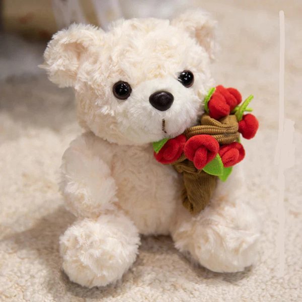 Rose Bear Plush Desk Ornament