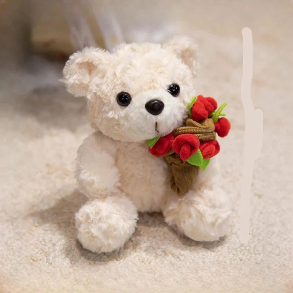 Rose Bear Plush Desk Ornament