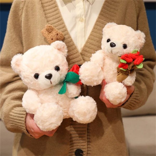 Rose Bear Plush Desk Ornament