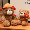 Rose Bear Plush Desk Ornament