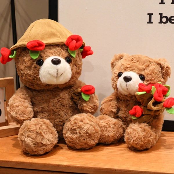 Rose Bear Plush Desk Ornament