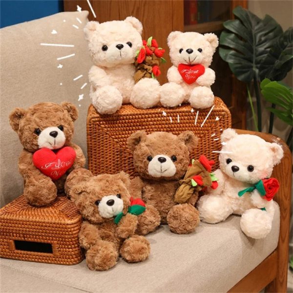 Rose Bear Plush Desk Ornament