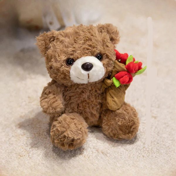 Rose Bear Plush Desk Ornament
