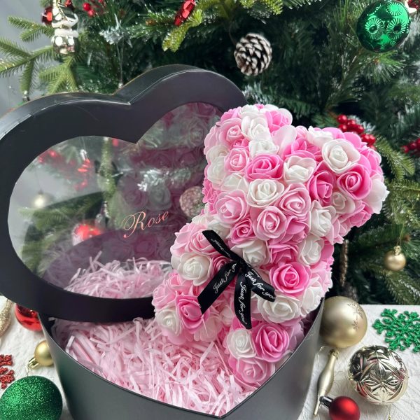 Rose Flower Teddy Bear 25cm Romantic Gift with Box Rose Flower Teddy Bear 25cm Romantic Gift with Box