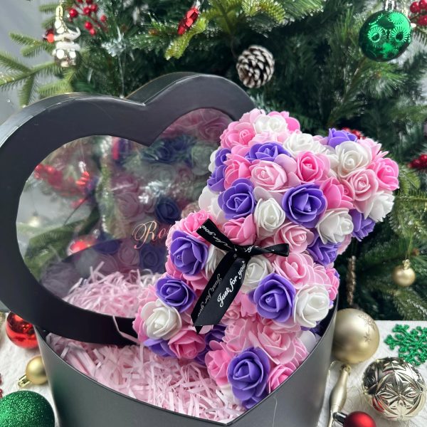 Rose Flower Teddy Bear 25cm Romantic Gift with Box Rose Flower Teddy Bear 25cm Romantic Gift with Box
