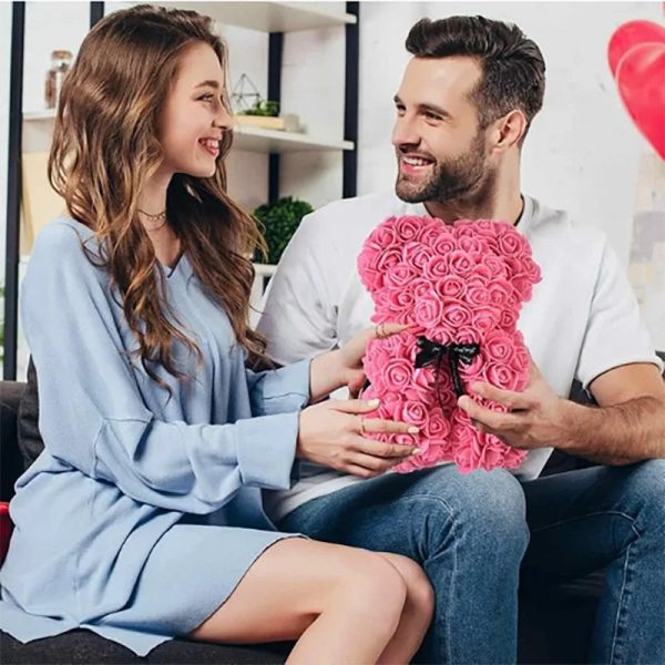 Rose Flower Teddy Bear 25cm Romantic Gift with Box Rose Flower Teddy Bear 25cm Romantic Gift with Box