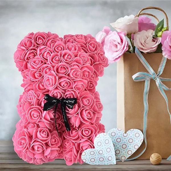 Rose Flower Teddy Bear 25cm Romantic Gift with Box Rose Flower Teddy Bear 25cm Romantic Gift with Box